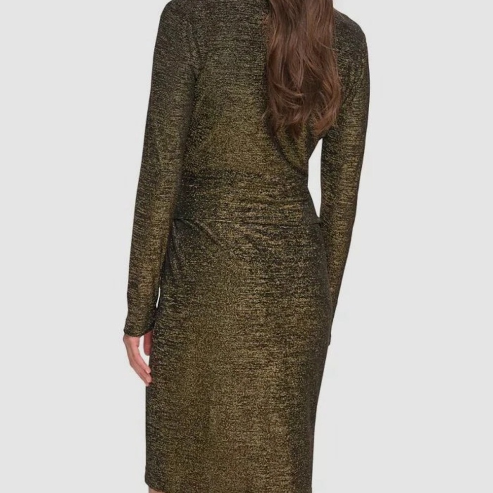 Elegant Black and Gold Women's Dress - Picture 2 of 7